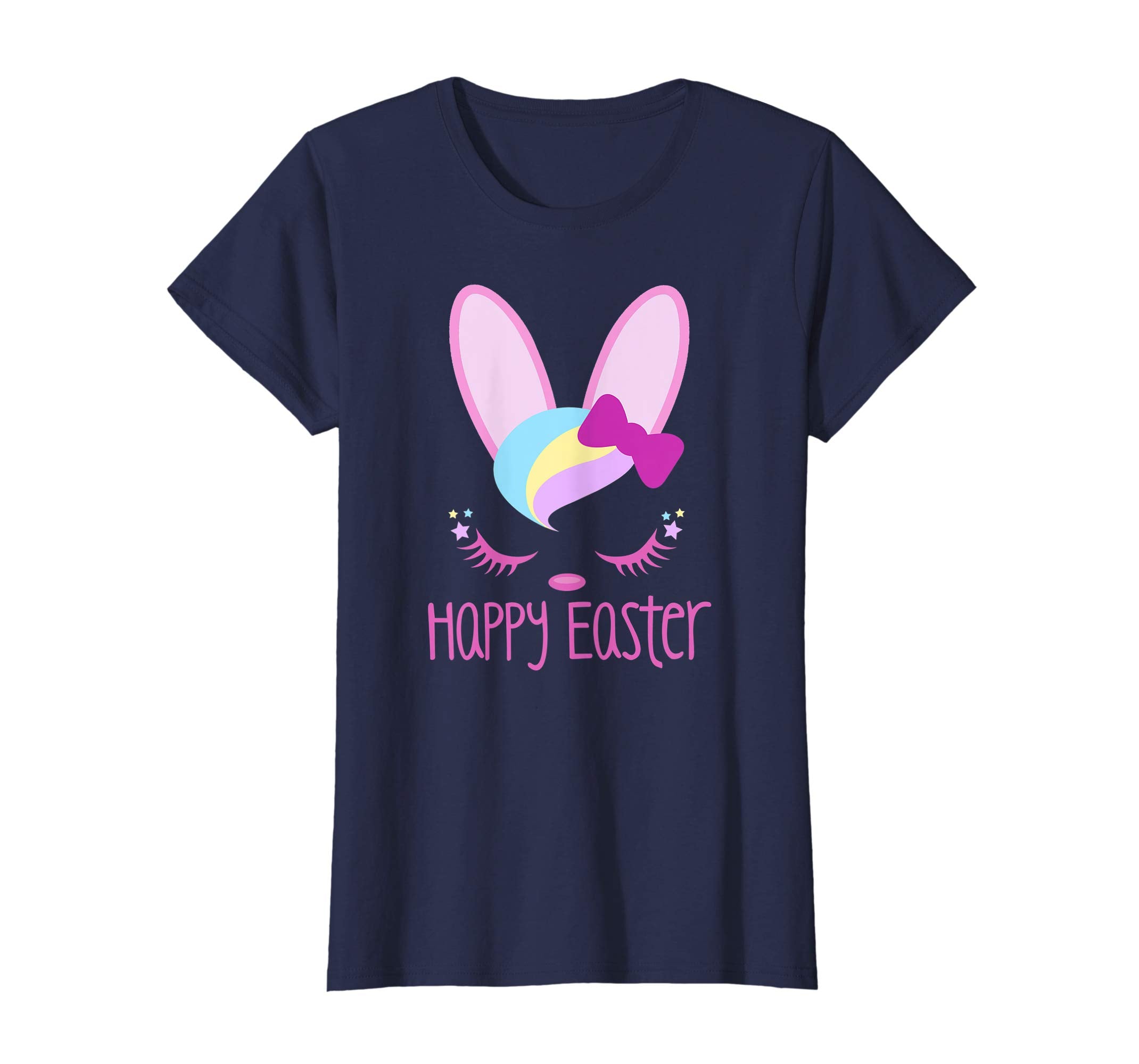 HAPPY EASTER Bunny Face Shirt Girls Kid Toddler Love Bunnies