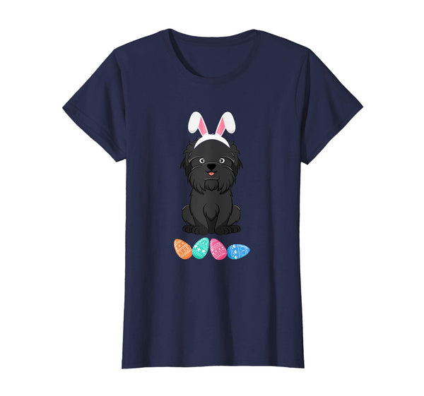 Funny Easter Affenpinscher With Bunny Ears And Eggs T Shirt