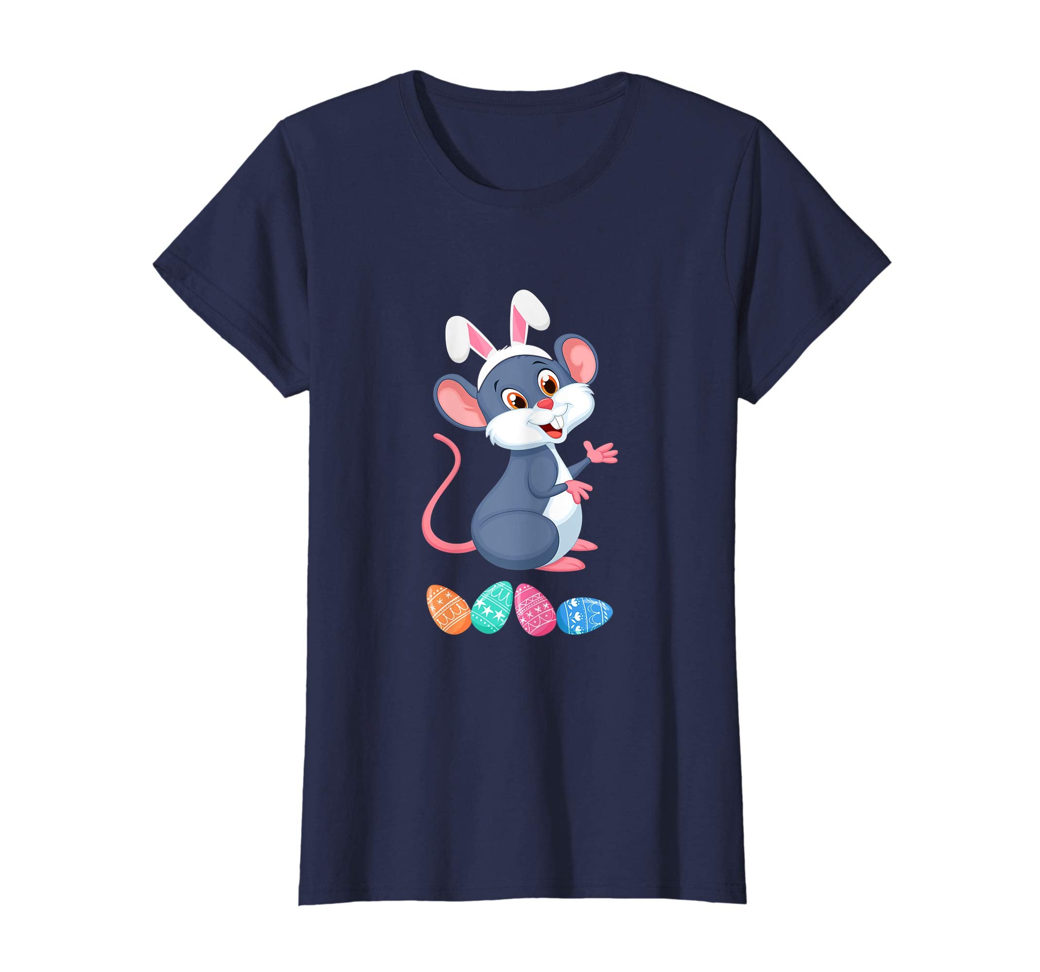 Funny Easter Mouse With Bunny Ears And Eggs T Shirt