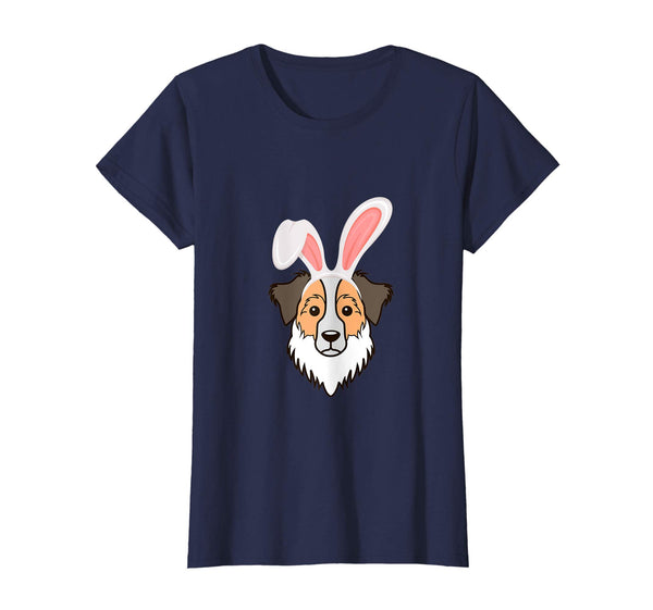 Australian Shepherd Dressed Easter Bunny Rabbit Ears T-Shirt