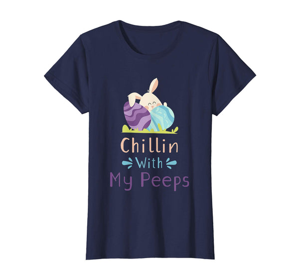 Chillin' With My Peeps Easter Bunny Funny T-Shirt for Kids