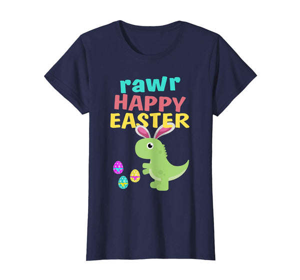Rawr Happy Easter T Rex Dinosaur Easter Bunny Egg Shirt Kids