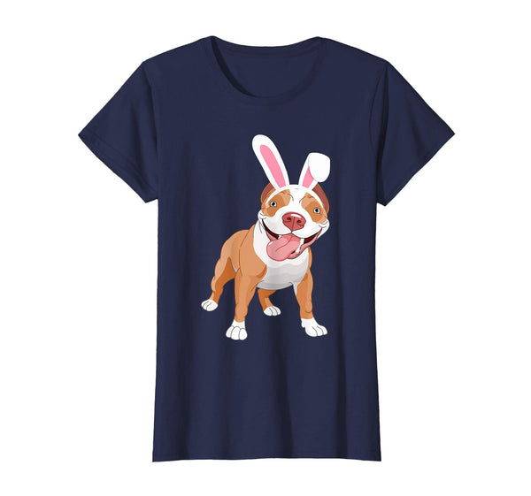 Pitbull Dog With Bunny Rabbit Hat Easter Happy Day Shirt