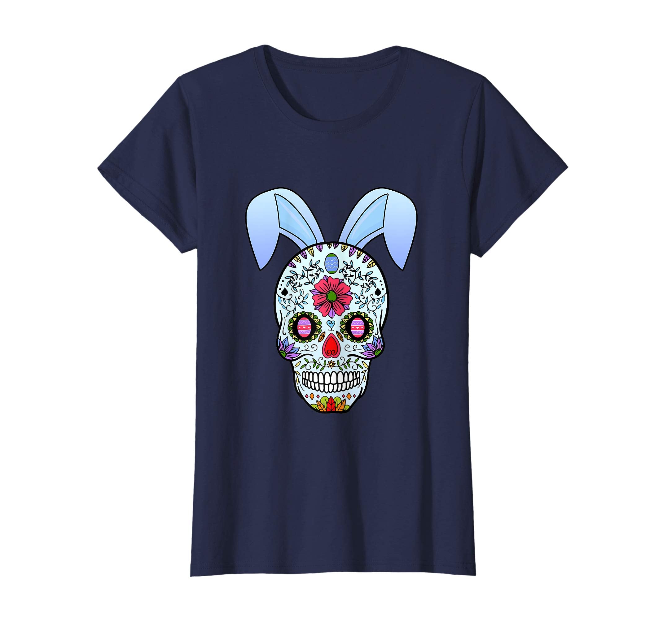 Funny Bunny Sugar Skull Easter Day T-Shirt Gift Day Of Dead