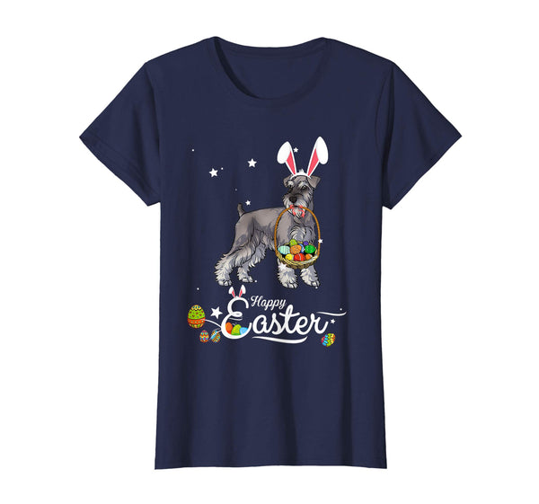 Miniature Schnauzer Dog With Bunny Hat Easter Costume Shirt