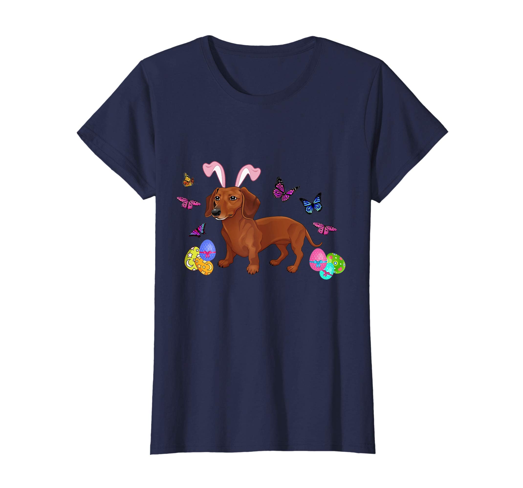 Dachshund Bunny Rabbit Happy Easter Day T-Shirt