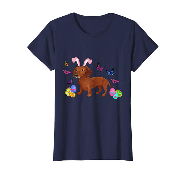 Dachshund Bunny Rabbit Happy Easter Day T-Shirt