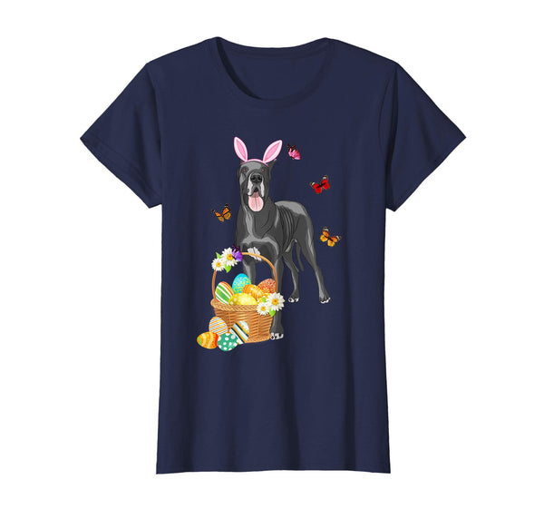 Great Dane Bunny Hat Rabbit Easter Eggs Shirt Happy Ea