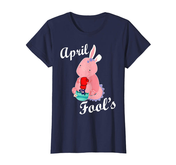 Bunny Dinosaur Trex Happy April Fools Easter Day Shirt