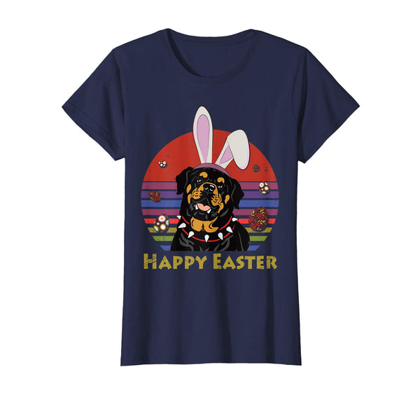 Rottweiler With Bunny Headband Happy Easter Tshirt Gifts