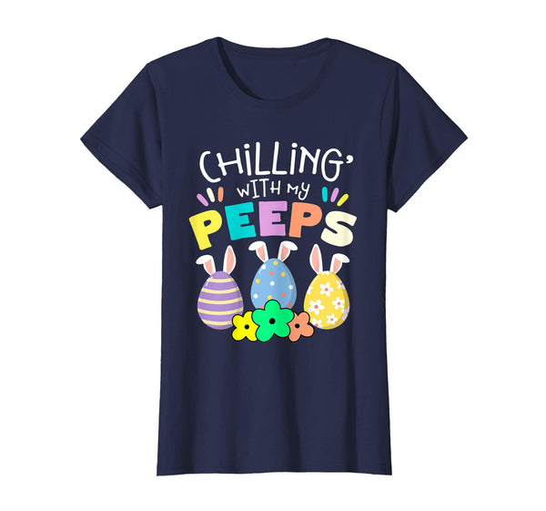 Chillin With My Peeps Happy Easter Kids Boys Girls T Shirt