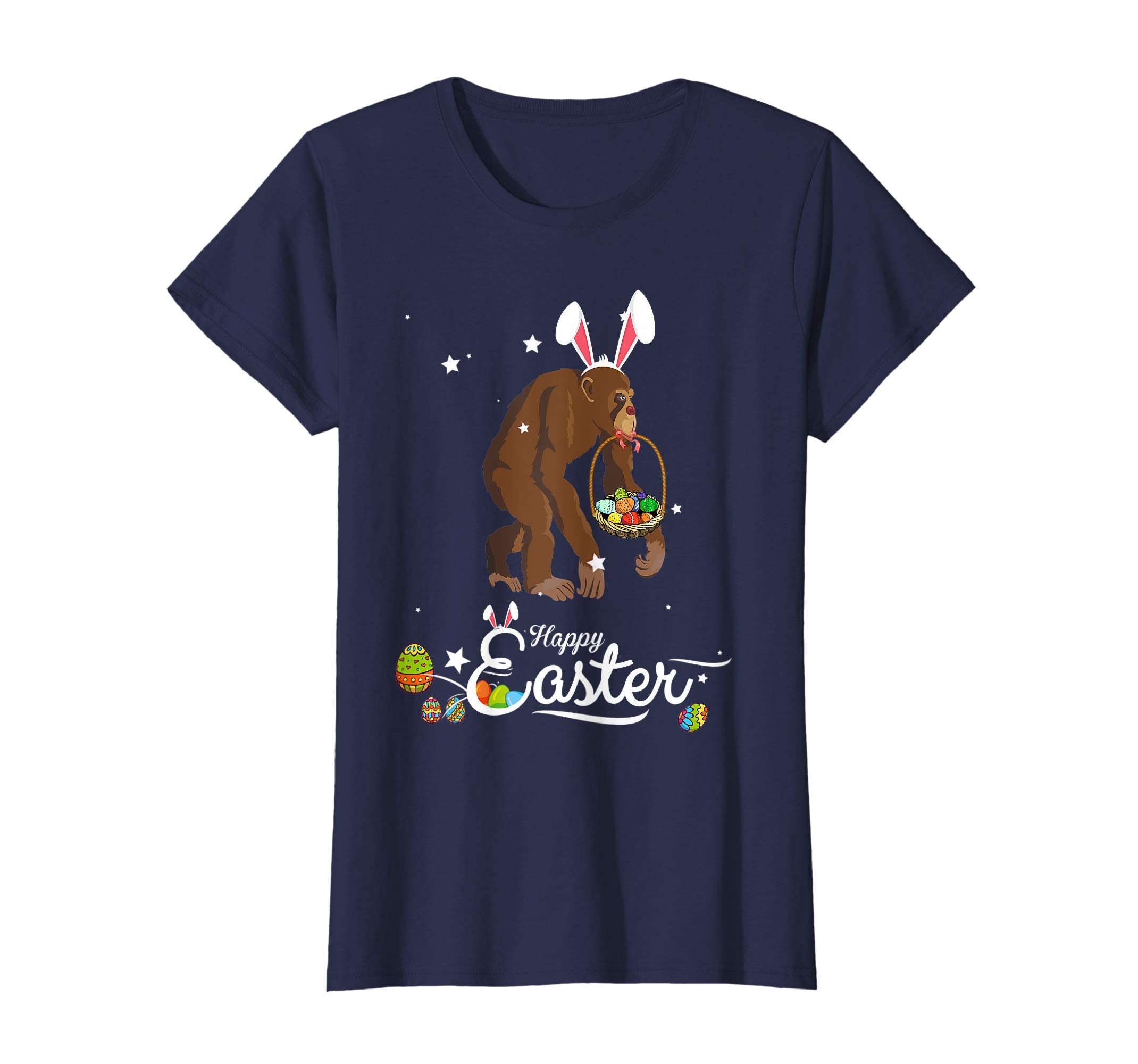 Cute Easter Monkey with Bunny Ears and Eggs T Shirt