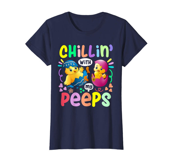 Chillin With My Peeps Happy Easter Kids Boys Girls T Shirt