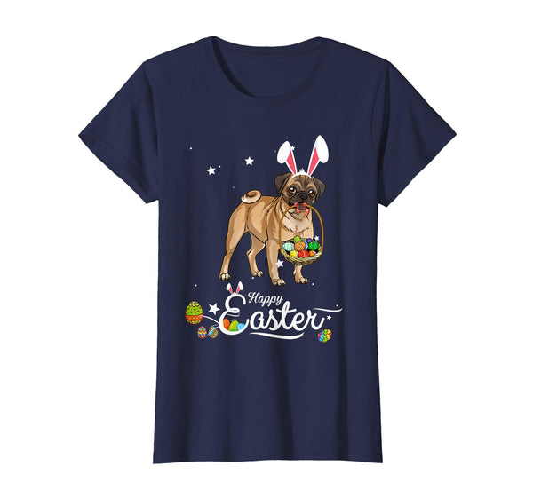 Pug Dog With Bunny Hat Easter Costume T Shirt