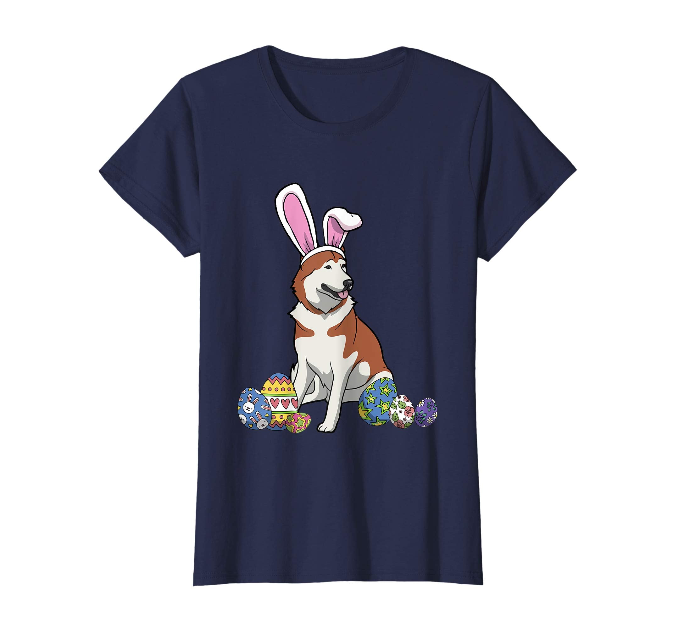 Funny Akita Dressed As Easter Bunny With Rabbit Ears T-Shirt