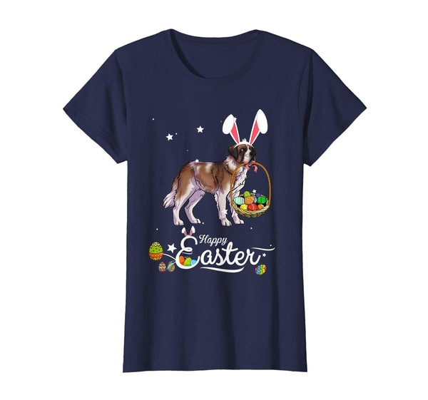 Saint Bernard Dog With Bunny Hat Easter Costume T Shirt