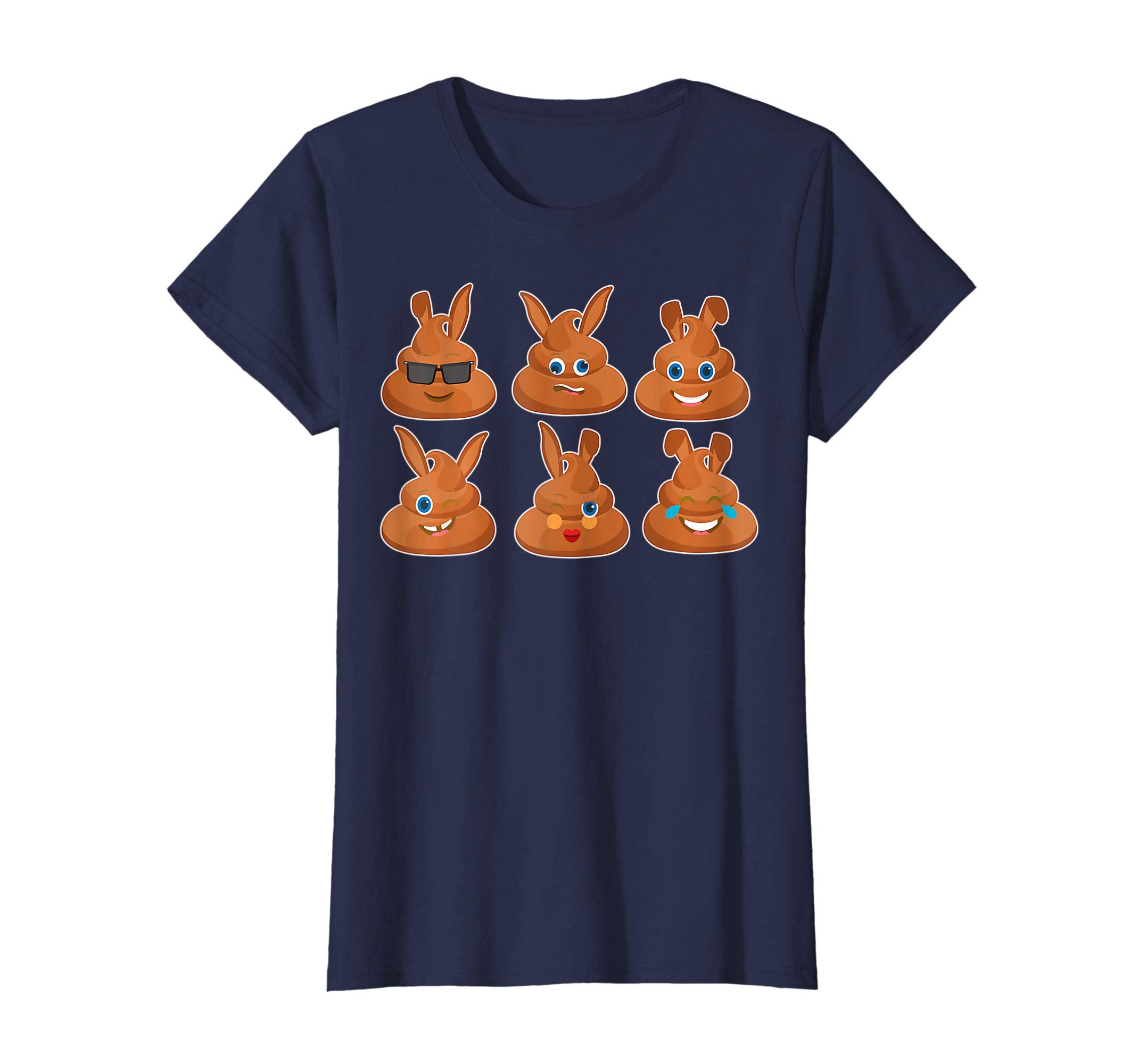 Cool Six Bunny Poops Emotion Faces Happy Easter Day Shirt