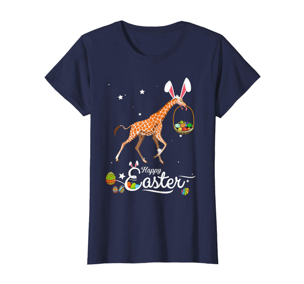 Cute Easter Giraffe with Bunny Ears and Eggs T Shirt