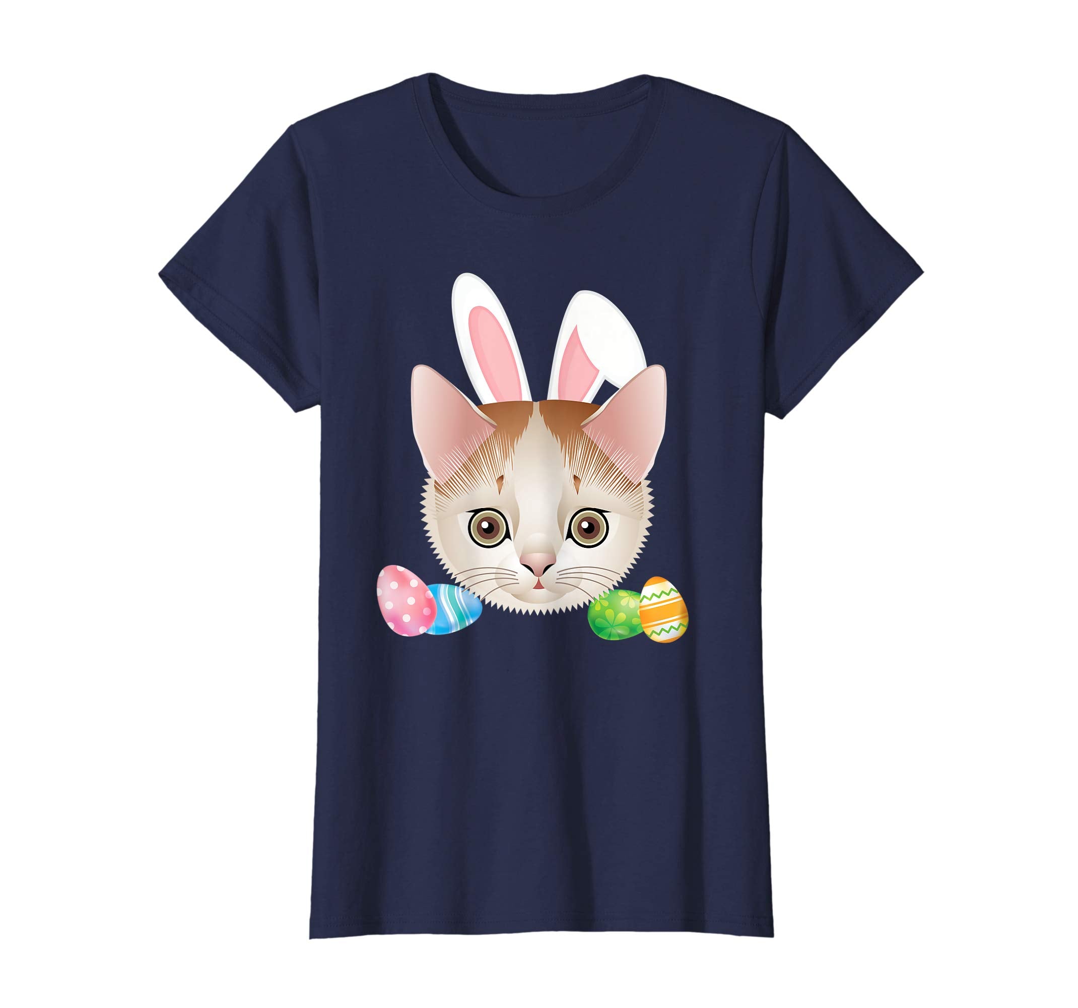 Cute Bunny Cat Face Easter Day Kitten Lovers T-Shirt Egg