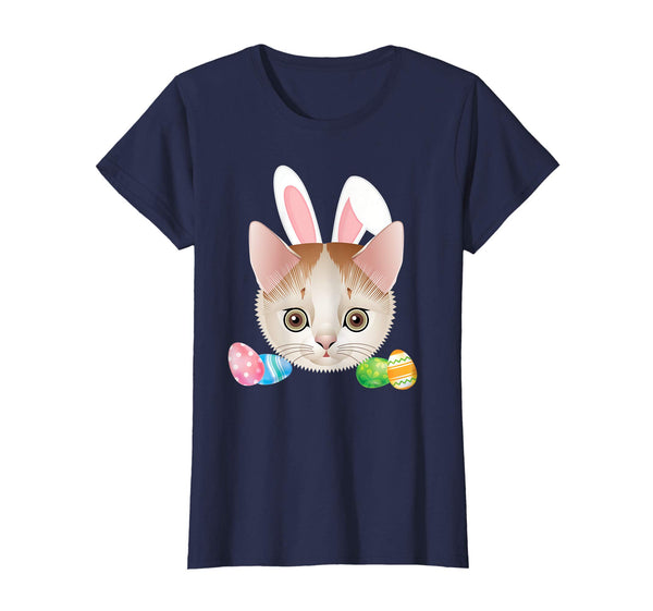 Cute Bunny Cat Face Easter Day Kitten Lovers T-Shirt Egg