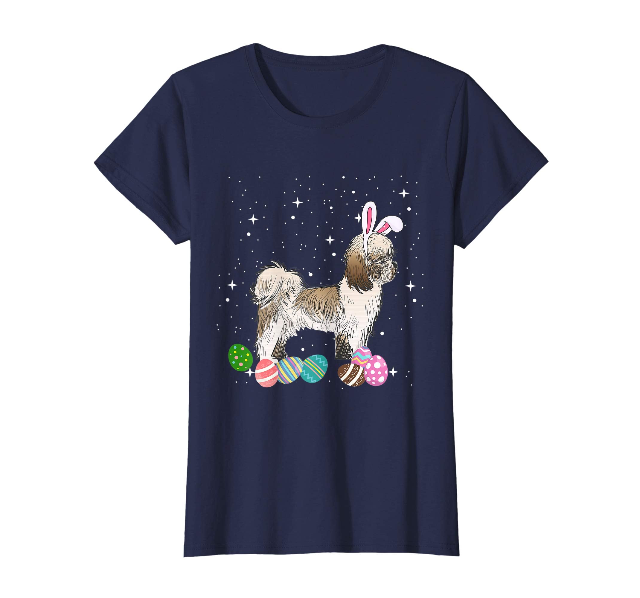 Shih Tzu Dressed As Easter Bunny With Rabbit Ears T-Shirt