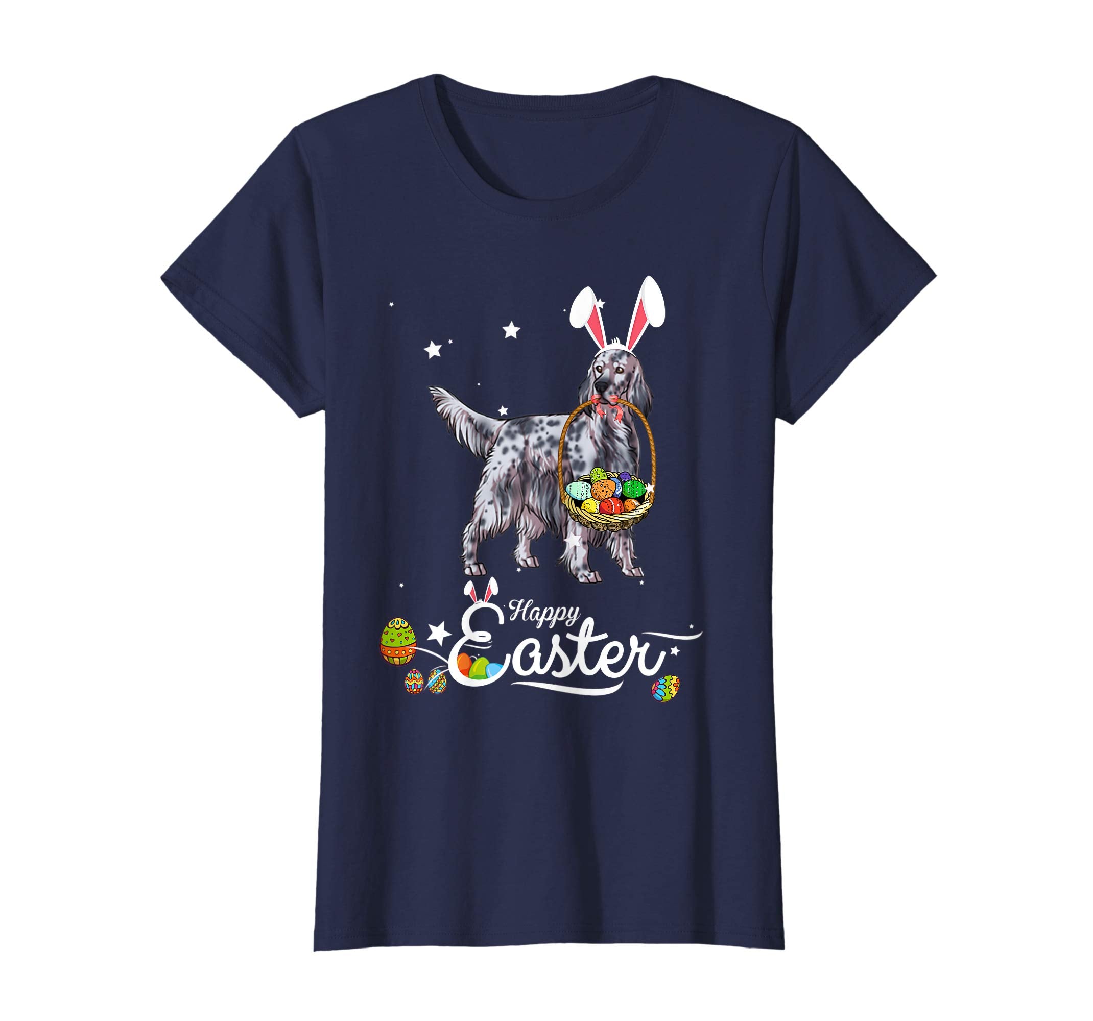 English Setter Dog With Bunny Hat Easter Costume T Shirt