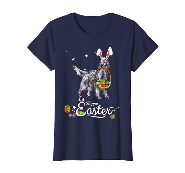 English Setter Dog With Bunny Hat Easter Costume T Shirt