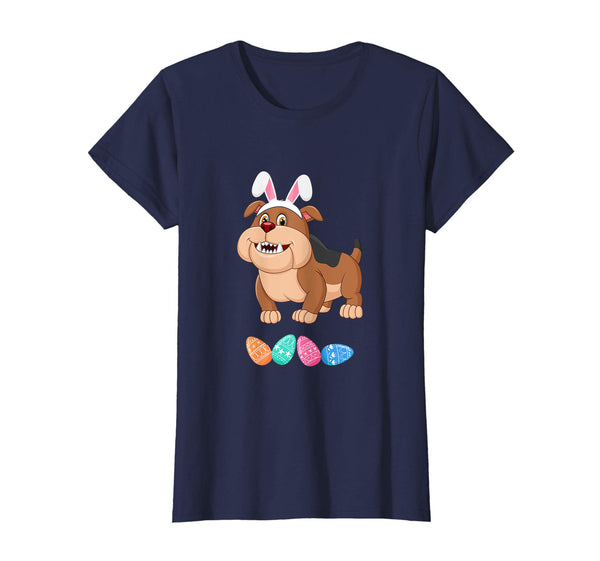 Funny Easter Bulldog With Bunny Ears And Eggs T Shirt