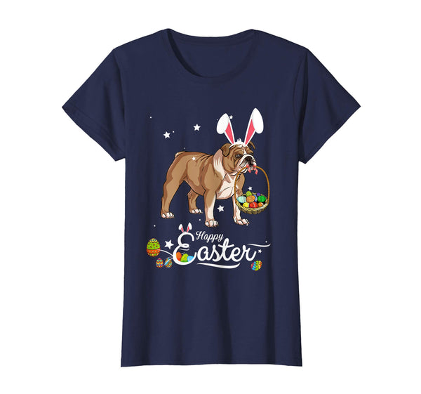 English Bulldog Dog With Bunny Hat Easter Costume T Shirt