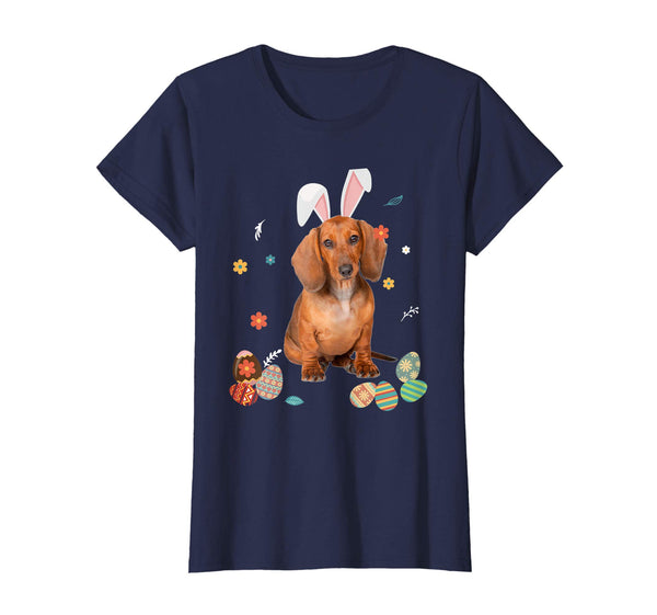 Dachshund Bunny Rabbit Happy Easter Day T-Shirt