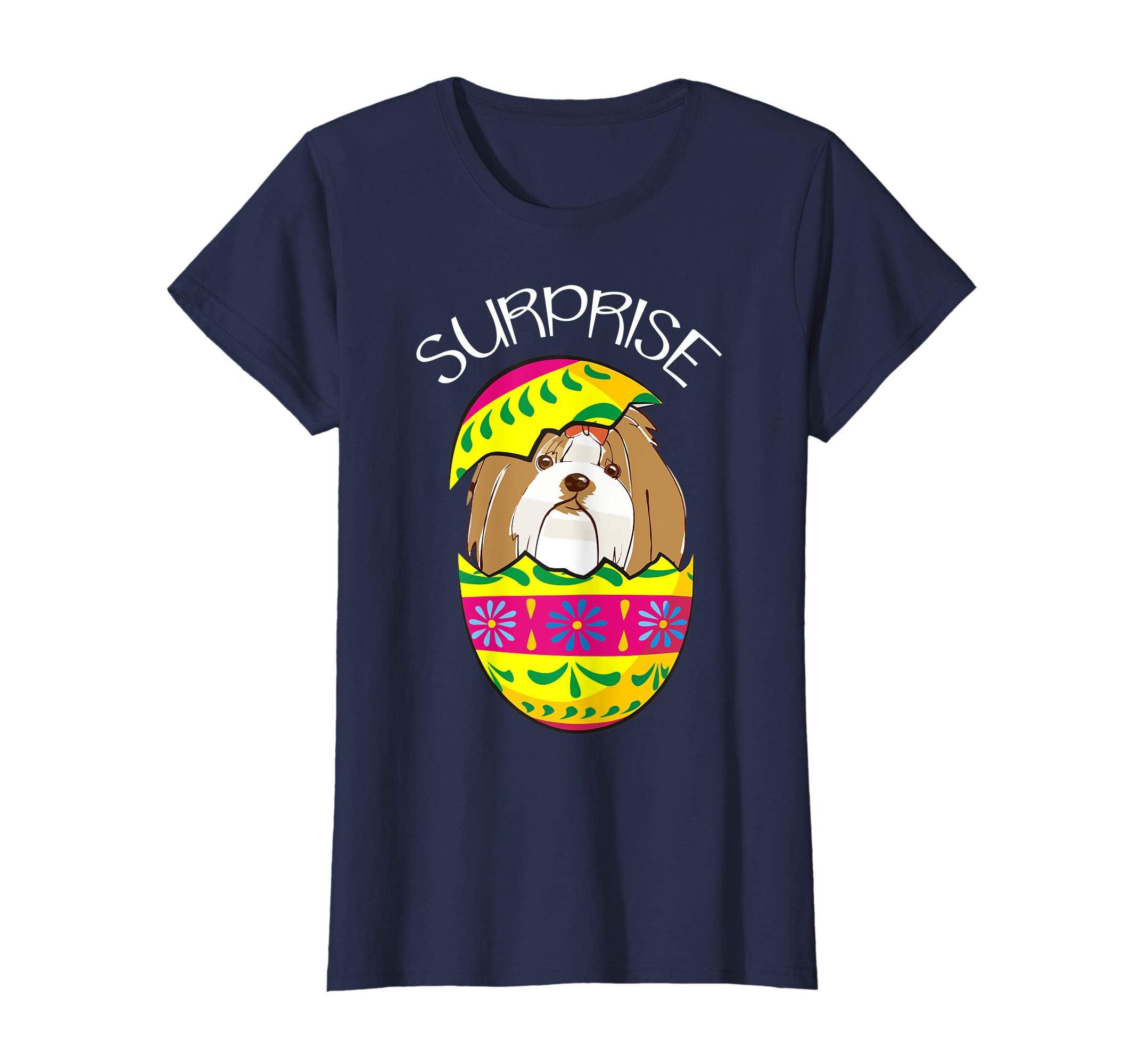 Funny Cute Puppy Lhasa Apso Hatches Easter Egg Easter Shirt