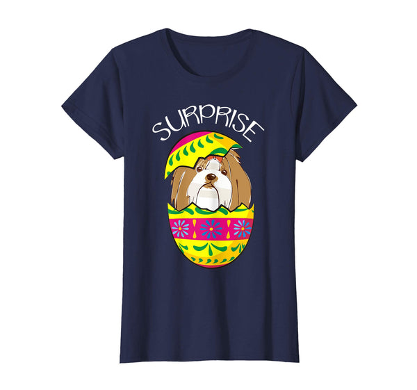 Funny Cute Puppy Lhasa Apso Hatches Easter Egg Easter Shirt
