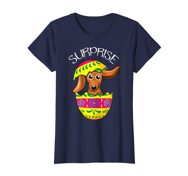 Funny Cute Puppy Dachshund Hatches Easter Egg Easter T-Shirt