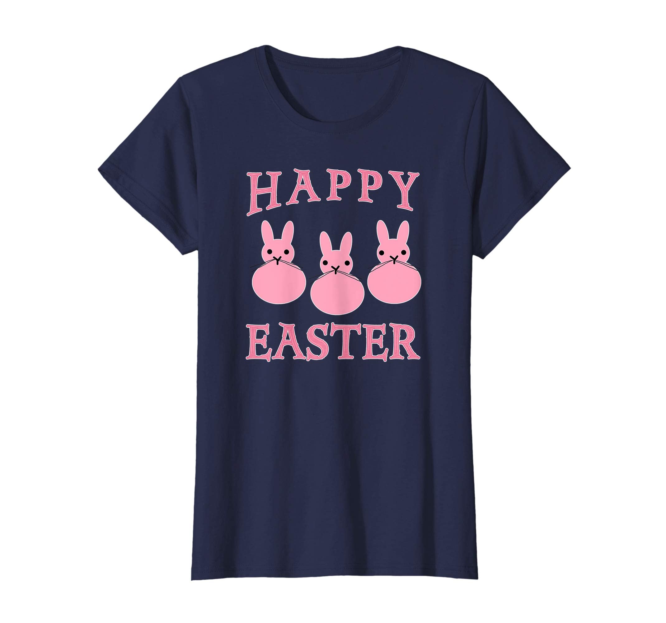 HAPPY EASTER T-shirt THREE BUNNIES PINK
