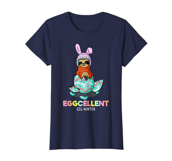 Eggcellent Egg Hunter Sloth Easter T-Shirt Gift