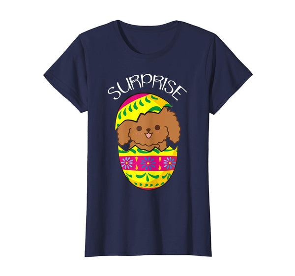 Funny Cute Puppy Poodle Hatches Easter Egg Easter T-Shirt