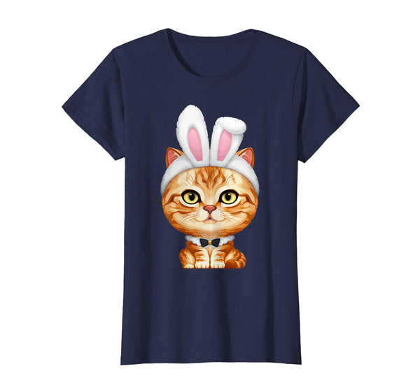 Ginger Tabby Cat in Easter Bunny Costume T-Shirt