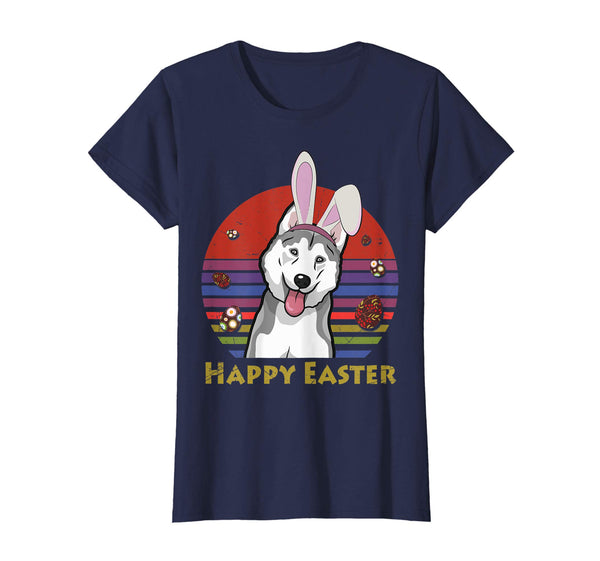 Siberian Husky With Bunny Headband Happy Easter Tshirt Gifts