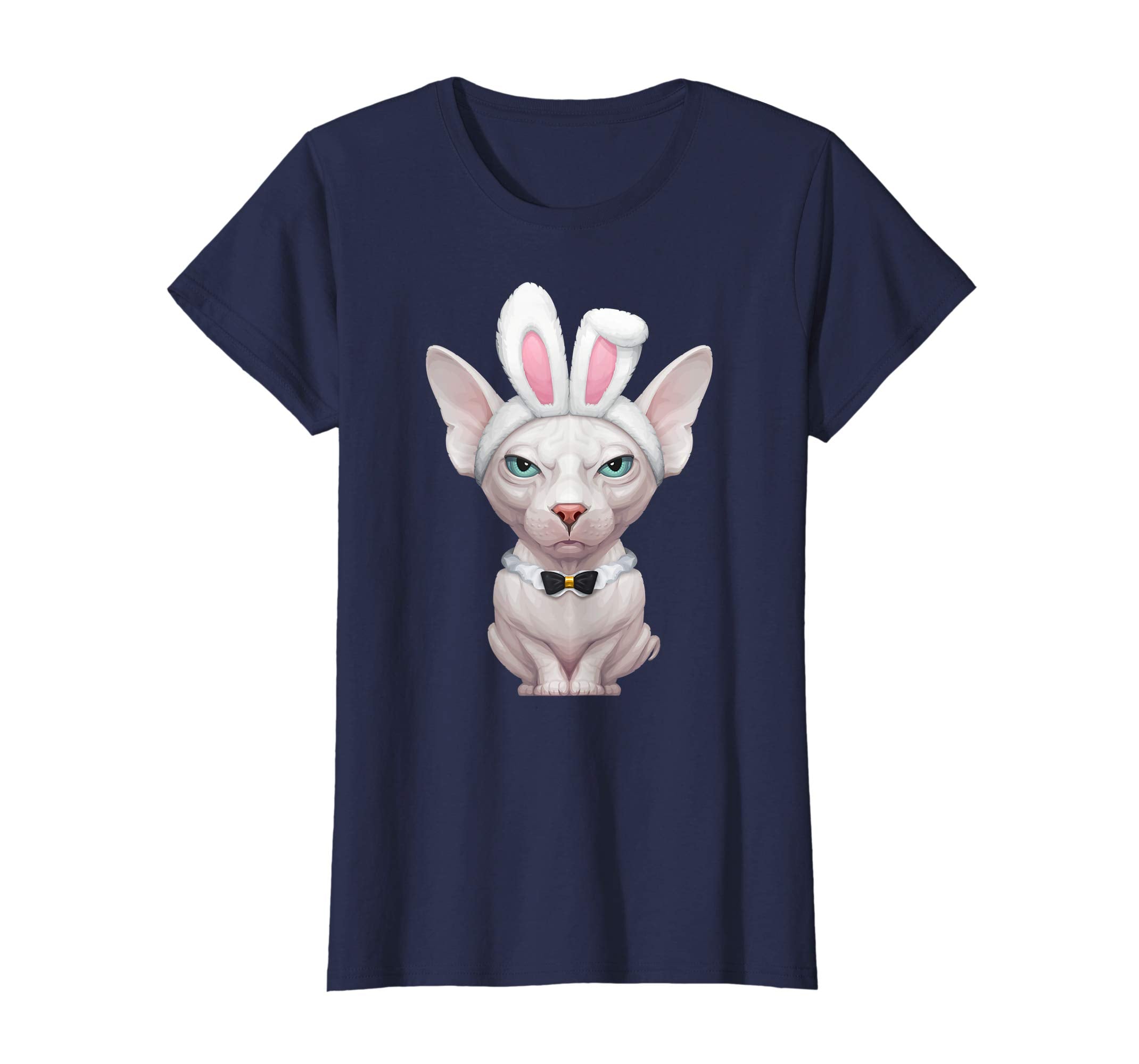 White Sphynx Cat in the Easter Bunny Costume T-Shirt