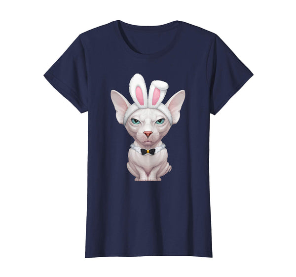 White Sphynx Cat in the Easter Bunny Costume T-Shirt