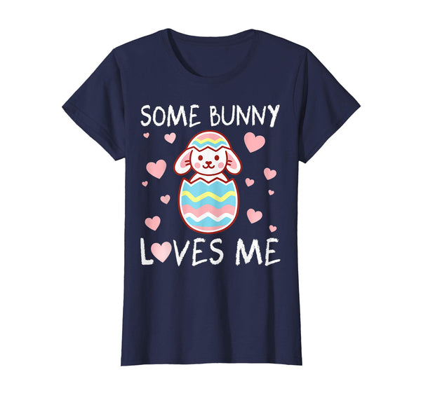 Pink Hearts Some Bunny Loves Me Happy Easter Day Shirt