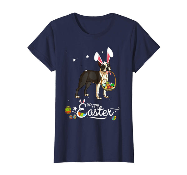 Boston Terrier Dog With Bunny Hat Easter Costume T Shirt