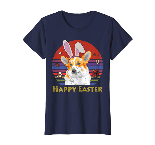 Welsh Corgi With Bunny Headband Happy Easter Tshirt Gifts
