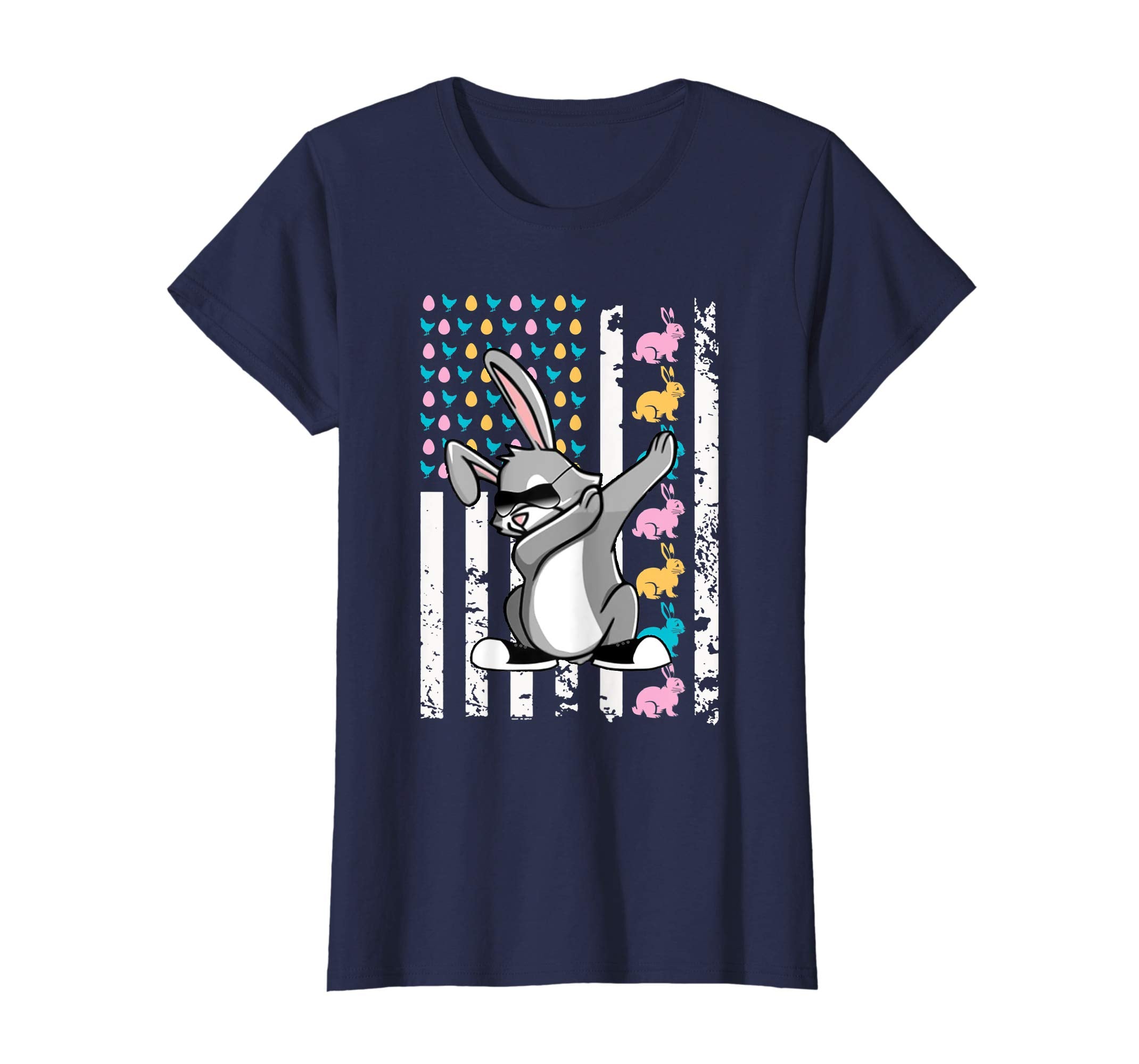 Easter Bunny Dabbing Shirt Easter American Flag Costume