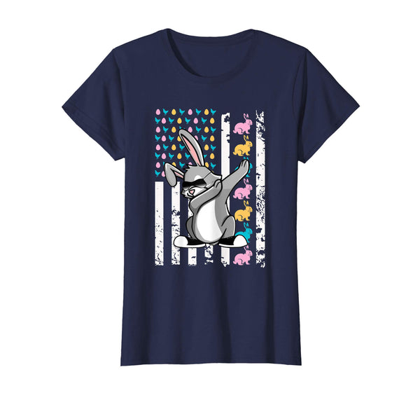 Easter Bunny Dabbing Shirt Easter American Flag Costume