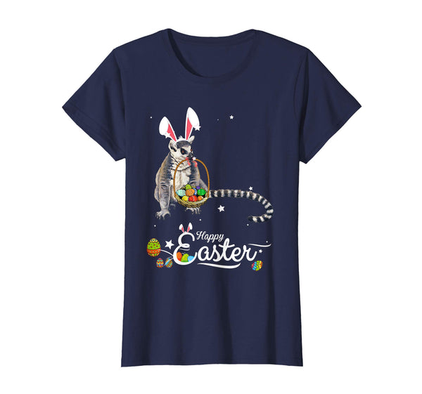 Cute Easter Lemur with Bunny Ears and Eggs T Shirt