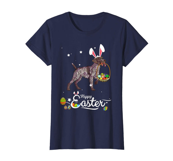 Wirehaired Pointing Griffon Dog With Bunny Hat Easter TShirt