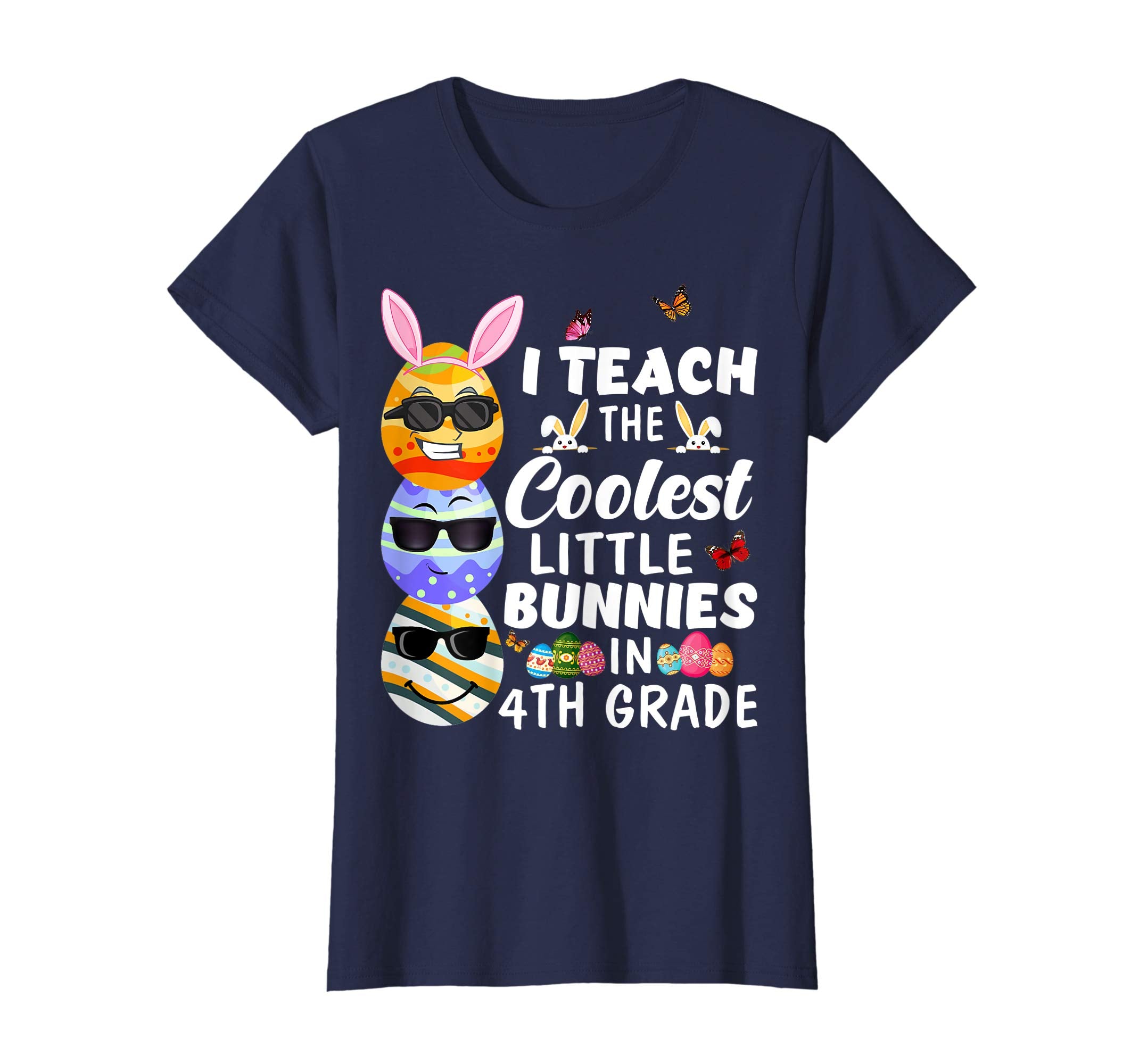 Easter 4th Grade Teacher Shirt Easter Eggs Emoji Funny Gift