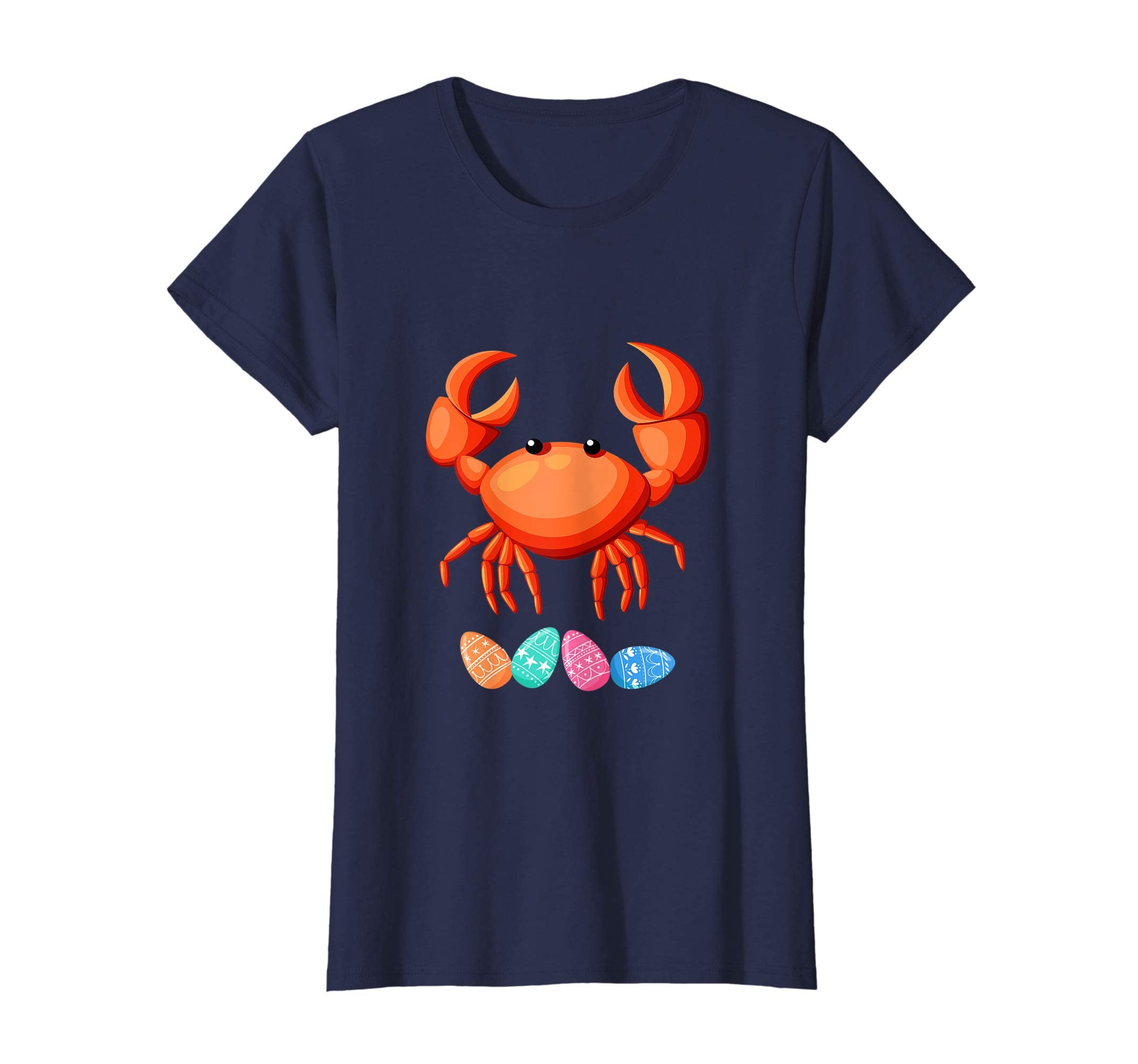 Funny Easter Crab With Bunny Ears And Eggs T Shirt