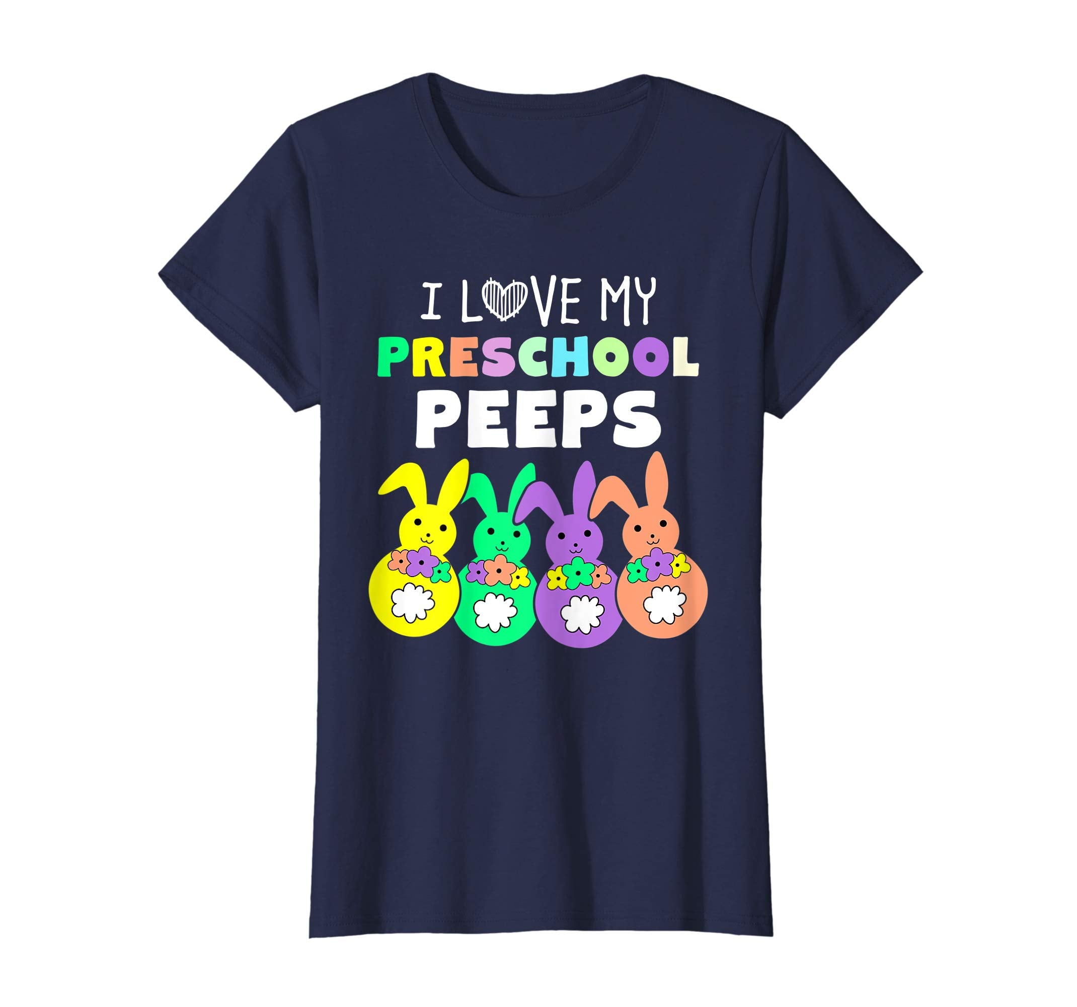 I Love My Preschool Peeps Happy Easter Bunnies Teacher Shirt